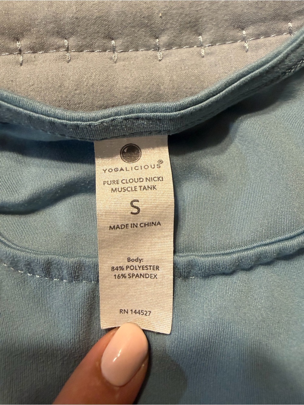 Yogalicious Sleeveless Crop Top - Light Blue - Picture 3 of 4